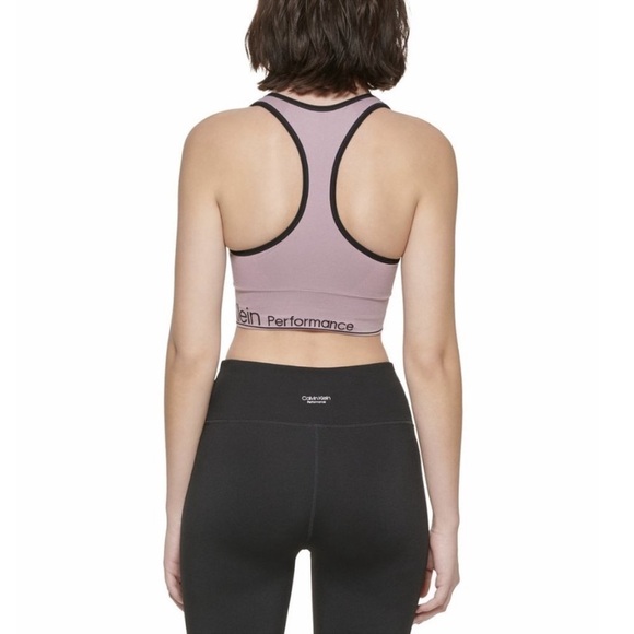 Calvin Klein Performance Womens Purple Medium Impact Workout Sports Bra - Picture 3 of 13